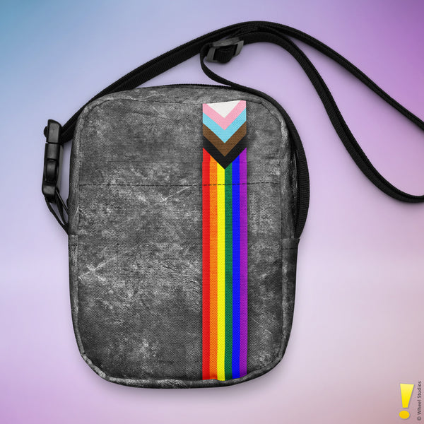 LGBTQ Progress Pride Grunge Stripe Crossbody Bag